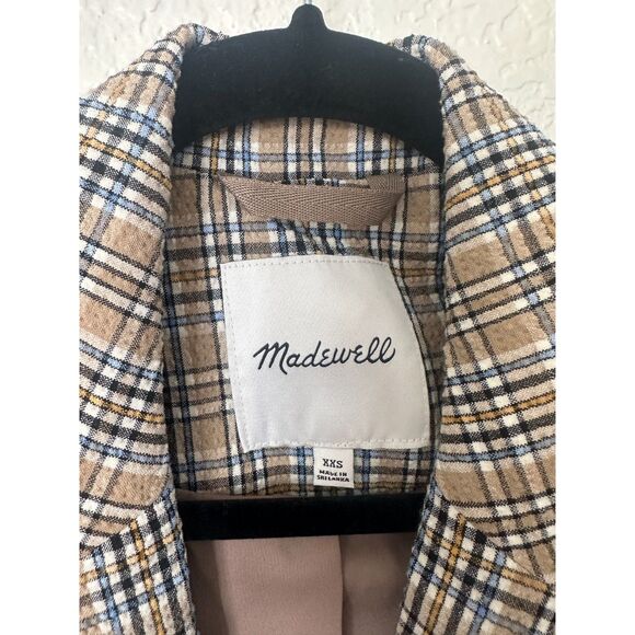 Madewell Caldwell Double-Breasted Blazer in Prejean Plaid Oversized Size XXS - Picture 7 of 10